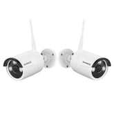3MP Wireless Security Camera, 2PCS WiFi IP Cameras for SANNCE N48WHE/N98WHE/N44WEF NVR, AI Human Detection, Work with Alexa, 100ft Night Vision, Remote Access & Smart Motion Alerts